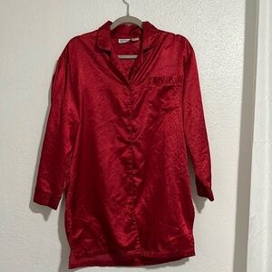 KATHRYN Bright red robe with flannel lining inside in size S Bathrobe